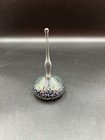 Vintage Art Glass Perfume Bottle Glass Dauber Hand Blown Iridescent Green Blue