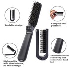 Travel Folding Hair Comb  Portable Boar Bristles Detangling Brush Collapsable Po