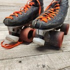 Vintage Pacer Invader Speed Skates Size 8 Rental Black Quad Skates Orange Wheels