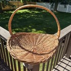 Vintage Large Wicker Flower Gathering Basket Farmhouse Decor Rustic