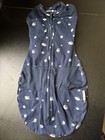 Happiest Baby Sleep Sack Swaddle Dark Navy Blue Cotton   Mesh Size M 12-18lbs