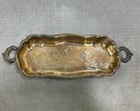 Poole Bristol Silver Plate Footed Serving Tray With Handles Pattern 57 Vintage