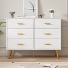 6 Drawers Dresser For Bedroom  modern Dresser Cabinet Large Storage Chest  white
