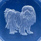 Satin Glass Intaglio Japanese Chin Dog On Quality Glass Trinket Dish  Lovely 