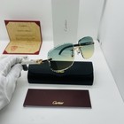 Cartier Cut Lenses White Horn Frame Gold    Customized Sets For Genuine Cartier