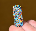 Antique Venetian Aqua Blue Square Millefiori Older Production Bead African Trade