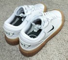 Nike Women Size 7 Court Legacy Lift Platform Leather Tennis Shoes White Gum