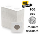 100 Pcs Coin Flips For Quarter 25mm 0 98 Inch Cardboard Holders 2x2 Inch Pockets