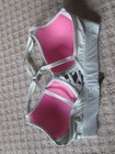 Pink Victoria s Secret Ultimate Large Pushup Wirefree Sports Bra Blue Strappy