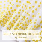 White And Gold Tablecloths For Party 4 Packs  54x108 Inch Gold Dot Confetti D   