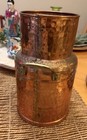 Mid Century Modern Hammered Copper Milk Can With Brass Handles Vintage