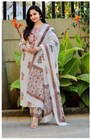 Women Pure Cotton Kurta Pant Dupatta Set Indian Designer Salwar Kameez Suit
