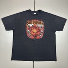 Vintage Y2k Las Vegas Flaming Wolf Graphic Biker Shirt Mens Size 2x Short Sleeve