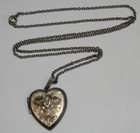 Religious Sterling Silver Holy Spirit Floral Heart Locket Pendant Medal Necklace