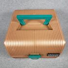 Vtg Sassaby Makeup Train Case Travel Organizer Model 102-18 Hard Harvest Green