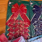Christmas Gift Wrap Decor Velvet Bows Giant Gift Bags Holiday Recipe Cards Lot