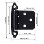 1-100 Pairs Self Closing Overlay Cupboard Door Kitchen Cabinet Hinges Black Lot