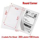 Half Sheet 200 Shipping Labels 8 5x5 5 Rounded Corner Self Adhesive 2 Per Sheet