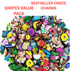 100pcs Shoe Charms Cute Cartoon Pvc Clog Charms Kids Adults Bulk Accessories Set