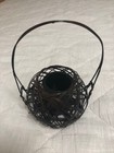Vintage Japanese Bamboo Woven Ikebana Basket Flower Vase W11  h17cm W  Tube H6cm