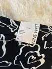 Nine West High-rise Pull-on Stretch Shorts Black white Floral Xl 5  Inseam