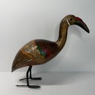 Vintage Hand-carved Wood Ibis Figurine     Mauritius Souvenir Folk Art Shorebird