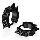 Men Women Punk Spike Rivet Studded Huggie Hinged Hoop Ear Piercing Earrings 2pcs