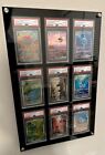 Psa cgc Graded Card Premium Acrylic Display Case For   9 Card Capacity 3x3 Frame
