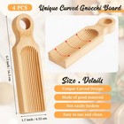 4 Pcs Wooden Gnocchi Board Curved Beech Wood Pasta Making Tool Cavatelli