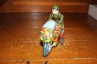 Vtg Japan Tin Litho Friction Toy Tn Nomura Police Motorcycle
