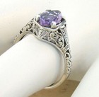 Natural Amethyst 925 Sterling Silver Solitaire Art Deco Style Filigree Ring 672x