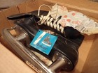 Vintage Hyde Club Special Black Leather Ice Figure Skates Canada Mens Size 10