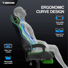 Gaming Chair Footrest Massage Lumbar Ergonomic Racing Swivel Green