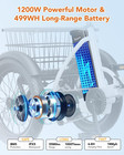 Triker Electric Bike  Peak 1200w Brushless Motor Folding Trike Ebike  499wh Remo