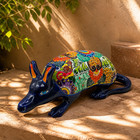 Talavera Armadillo Statue   Mexican Folk Art