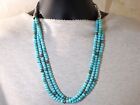 Navajo Pearls Royal Beauty Turquoise Sterling Silver 22 -26  Necklace Reduced