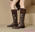Womens Pointed Toe Slouch Mid Calf Knee High Boots Dress Casual Party Club Shoes