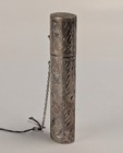 Reo Sterling Silver Needle Case Pendant Rococo Style Sewing Notion