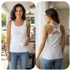 Victorias Secret I Do    bride    Racerback Size Medium Tank Top White   Silver