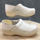 Dansko Shoes Womens 8 5 Professional Clogs Wedge Heels White Leather Slip On