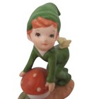 George Lefton Pixies Elves Figurine 1983 Snail Butterfly Mushroom Set Vtg Marked