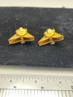 Vintage Gold Tone Western Cowboy Collar Tips W  Rhinestones     Pair