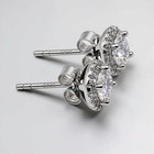 Moissanite Halo Stud Earrings 925 Sterling Silver 1ctw Vvs1 Gra Certificate