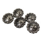 Set Of 5 Western Star And Berry Conchos  1-1 2    Screw Back  38mm