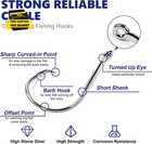 Circle Hooks Fishing Hooks 2x Strong Offset Circle Hooks Saltwater Black High Ca
