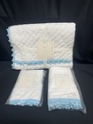 Pottery Barn Baby Organic Pom Pom Quilted Crib Bedding Quilt Sham Skirt New