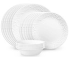 Corelle Embossed Bella Faenza 18 Piece Dinnerware Set Service For 6 New