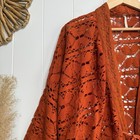 Free People Kimono Crochet Floral Embroidery All Tous Kaftan Wrap Duster 