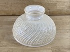 Glass Lamp Shade Iridescent Ivory White Light Swirl Beaded Gwtw 10  Fitter