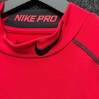 Nike Pro Compression Shirt Mens M Medium Red Hyperwarm Mock Neck Long Sleeve